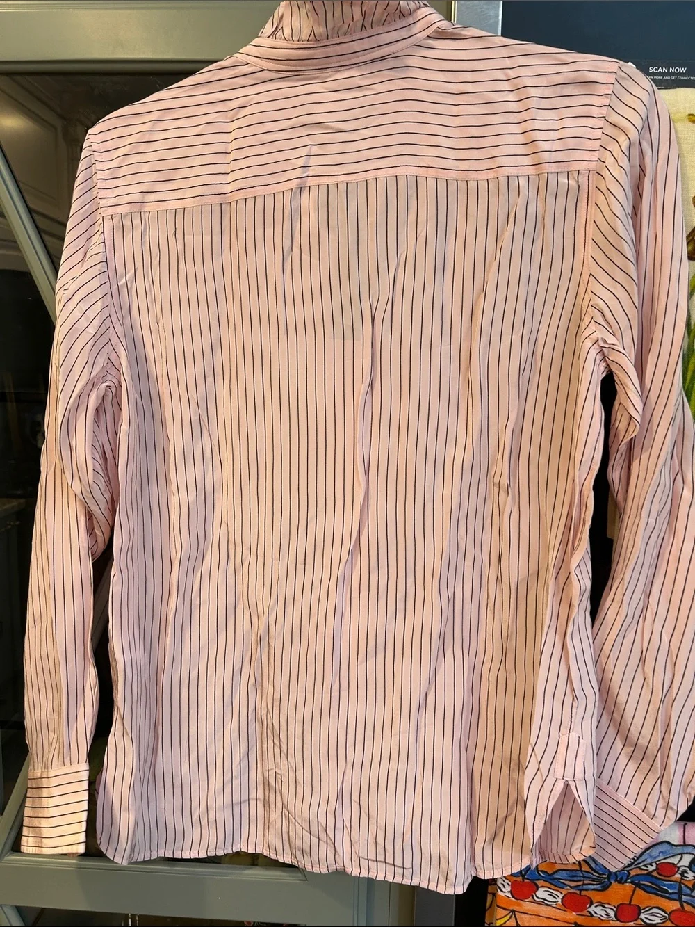 J. Crew Jules Classic Fit Pink and Black Striped Viscose  Button-Down Shirt NWT